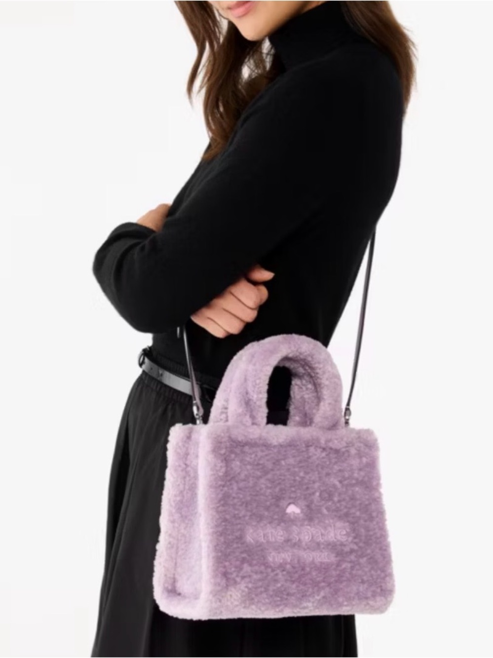 kate spade Plush Lavender Fuzzy Tote - Picture 2 of 2